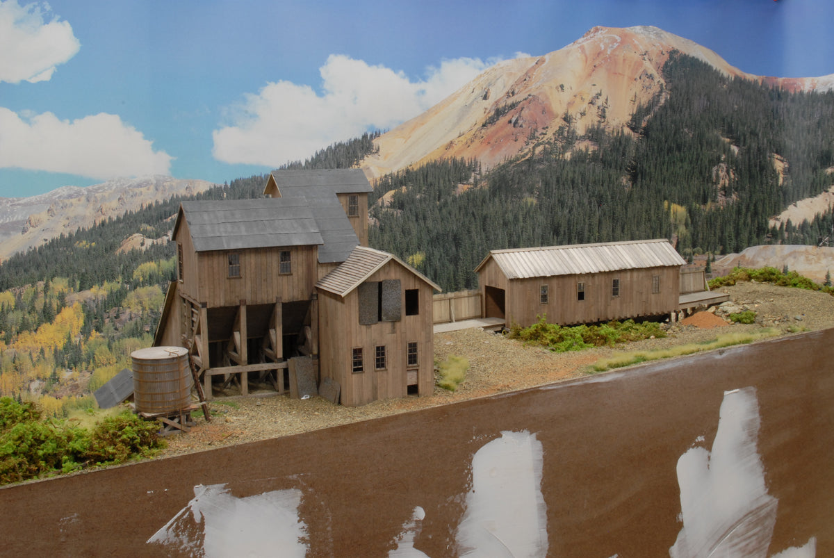 Pro Patria Mill HO Scale laser-cut wood kit, assembled model