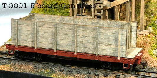 T-2091 Flat Car Gon Conversions for Bachmann 24' standard On30 flat cars..